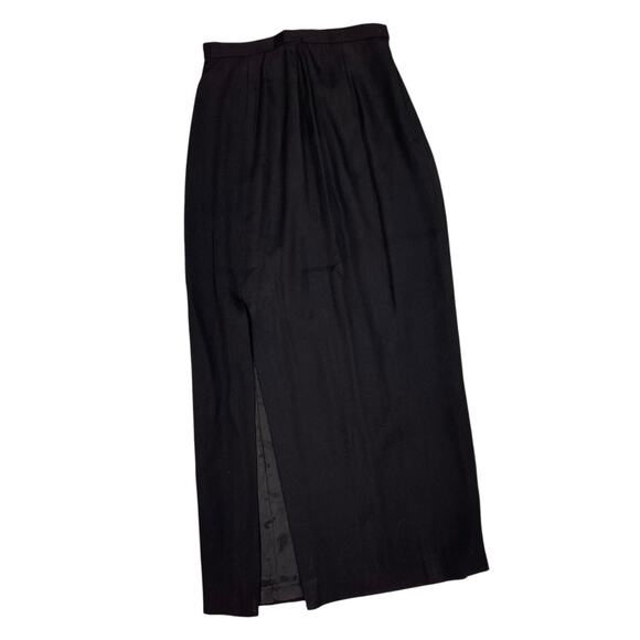 En Francais By Huey Waltzman Black Midi Skirt With Slit 4 Petite - Picture 1 of 8